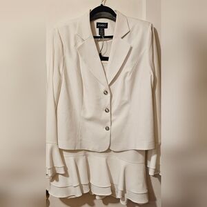 Ashro Cream Women's Suit with Button Detail